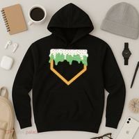 Baseball Ice Cream Dripping Baseball Home Plate Drip Hoodie thumb 3