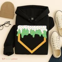 Baseball Ice Cream Dripping Baseball Home Plate Drip Hoodie thumb 4
