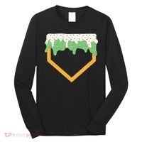 Baseball Ice Cream Dripping Baseball Home Plate Drip Long Sleeve Shirt thumb 0