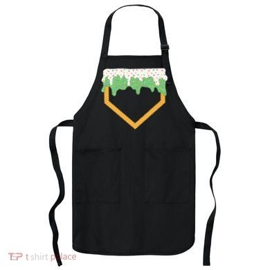 Baseball Ice Cream Dripping Baseball Home Plate Drip Apron
