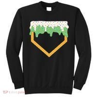 Baseball Ice Cream Dripping Baseball Home Plate Drip Sweatshirt thumb 0