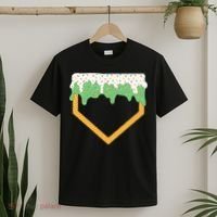 Baseball Ice Cream Dripping Baseball Home Plate Drip T-Shirt thumb 2