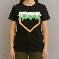 Baseball Ice Cream Dripping Baseball Home Plate Drip T-Shirt thumb 4