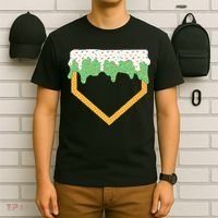 Baseball Ice Cream Dripping Baseball Home Plate Drip T-Shirt thumb 6