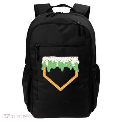 Baseball Ice Cream Dripping Baseball Home Plate Drip Backpack