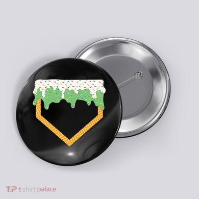 Baseball Ice Cream Dripping Baseball Home Plate Drip Button