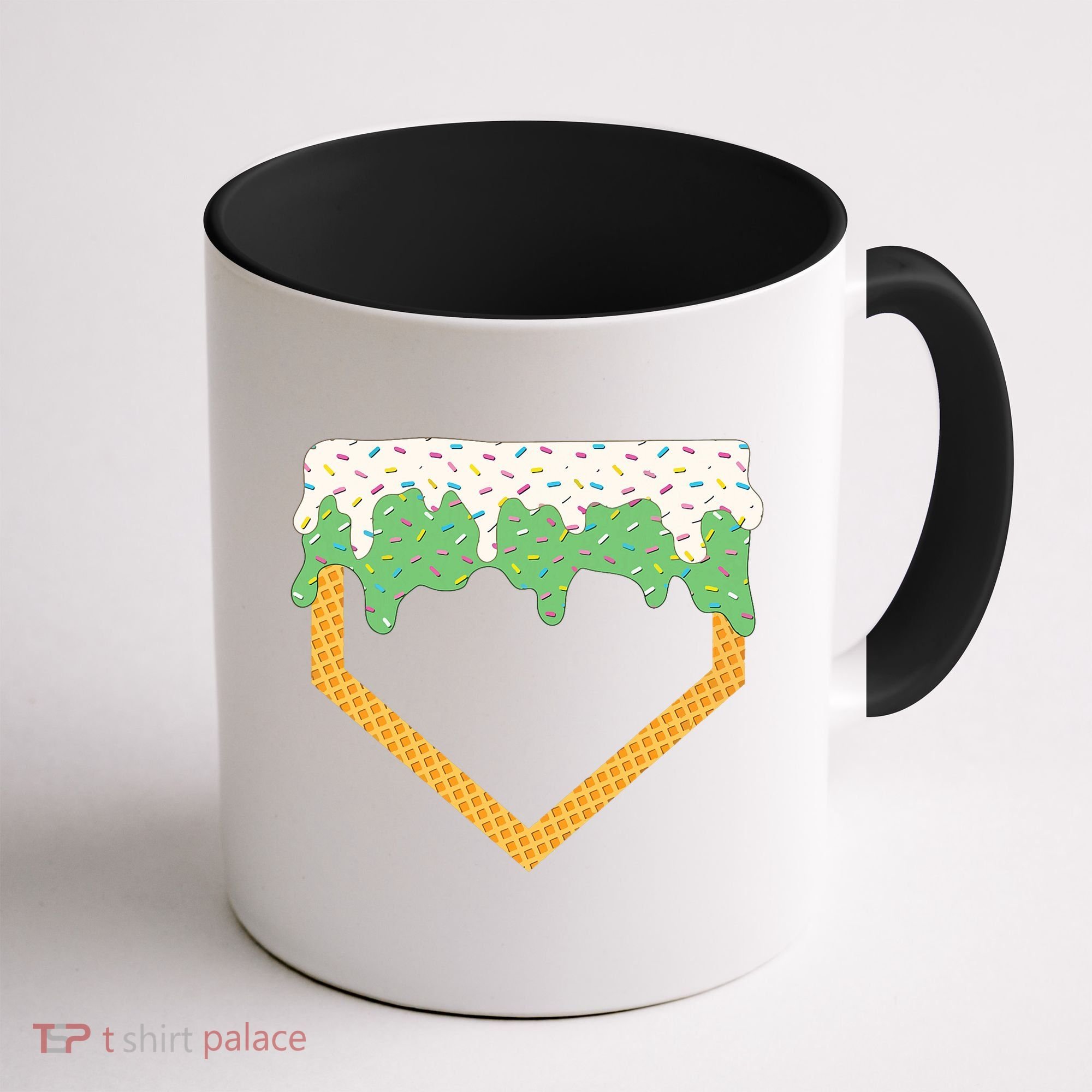 Baseball Ice Cream Dripping Baseball Home Plate Drip Coffee Mug