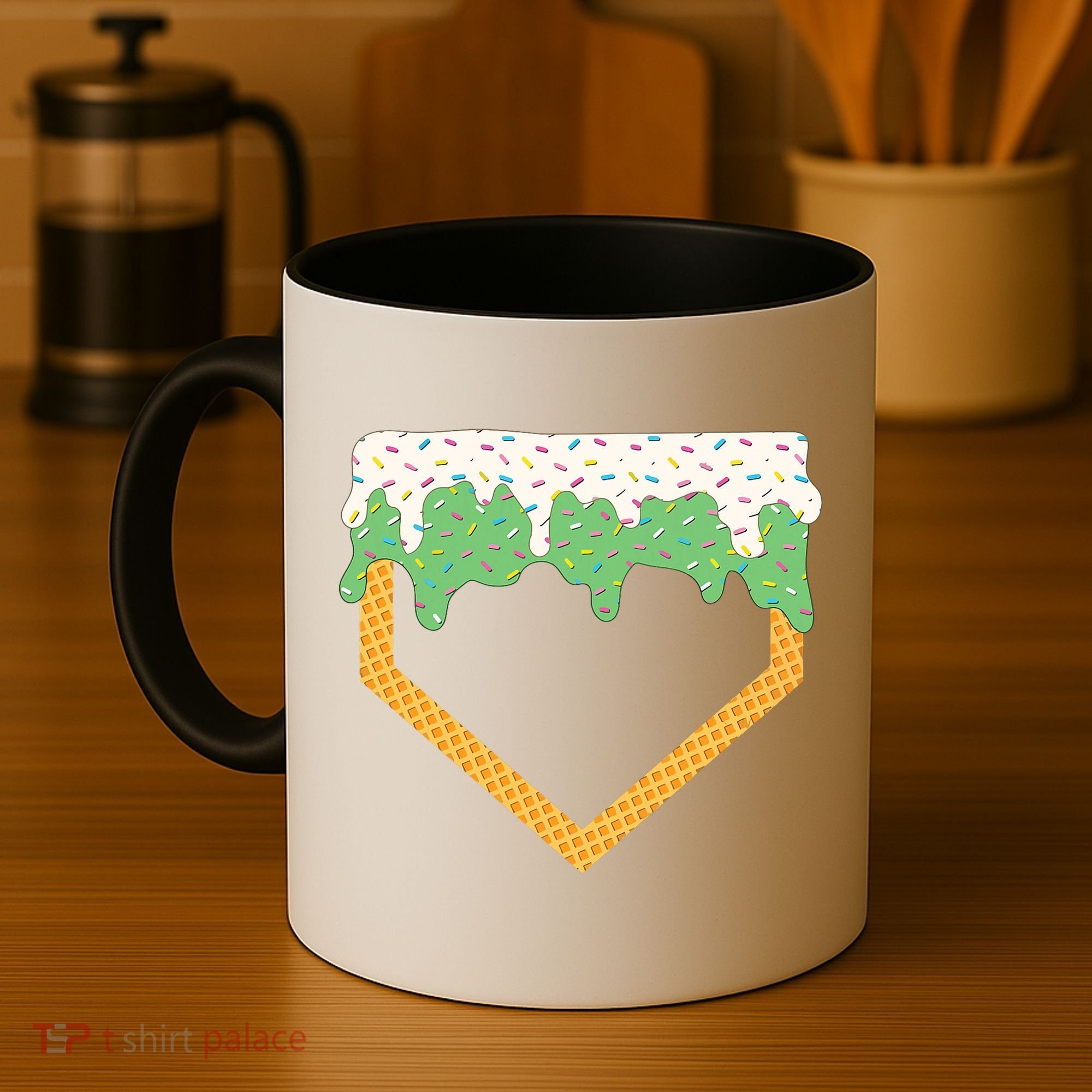 Baseball Ice Cream Dripping Baseball Home Plate Drip Coffee Mug