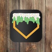 Baseball Ice Cream Dripping Baseball Home Plate Drip Coaster thumb 0