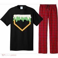 Baseball Ice Cream Dripping Baseball Home Plate Drip Pajama Set thumb 0