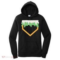 Baseball Ice Cream Dripping Baseball Home Plate Drip Women's Hoodie thumb 0