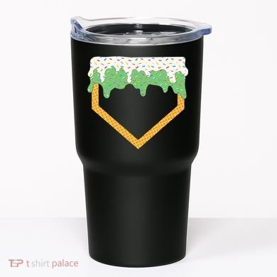 Baseball Ice Cream Dripping Baseball Home Plate Drip Tumbler
