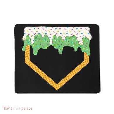 Baseball Ice Cream Dripping Baseball Home Plate Drip Mousepad