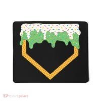 Baseball Ice Cream Dripping Baseball Home Plate Drip Mousepad thumb 0