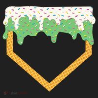 Baseball Ice Cream Dripping Baseball Home Plate Drip Hat thumb 2