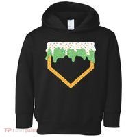 Baseball Ice Cream Dripping Baseball Home Plate Drip Toddler Hoodie thumb 0