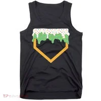 Baseball Ice Cream Dripping Baseball Home Plate Drip Tank Top thumb 0