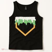 Baseball Ice Cream Dripping Baseball Home Plate Drip Tank Top thumb 2