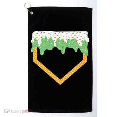 Baseball Ice Cream Dripping Baseball Home Plate Drip Golf Towel