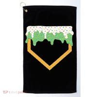 Baseball Ice Cream Dripping Baseball Home Plate Drip Golf Towel thumb 0