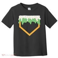 Baseball Ice Cream Dripping Baseball Home Plate Drip Toddler T-Shirt thumb 0