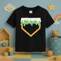 Baseball Ice Cream Dripping Baseball Home Plate Drip Toddler T-Shirt thumb 3