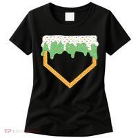 Baseball Ice Cream Dripping Baseball Home Plate Drip Women's T-Shirt thumb 0