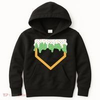 Baseball Ice Cream Dripping Baseball Home Plate Drip Kids Hoodie thumb 0