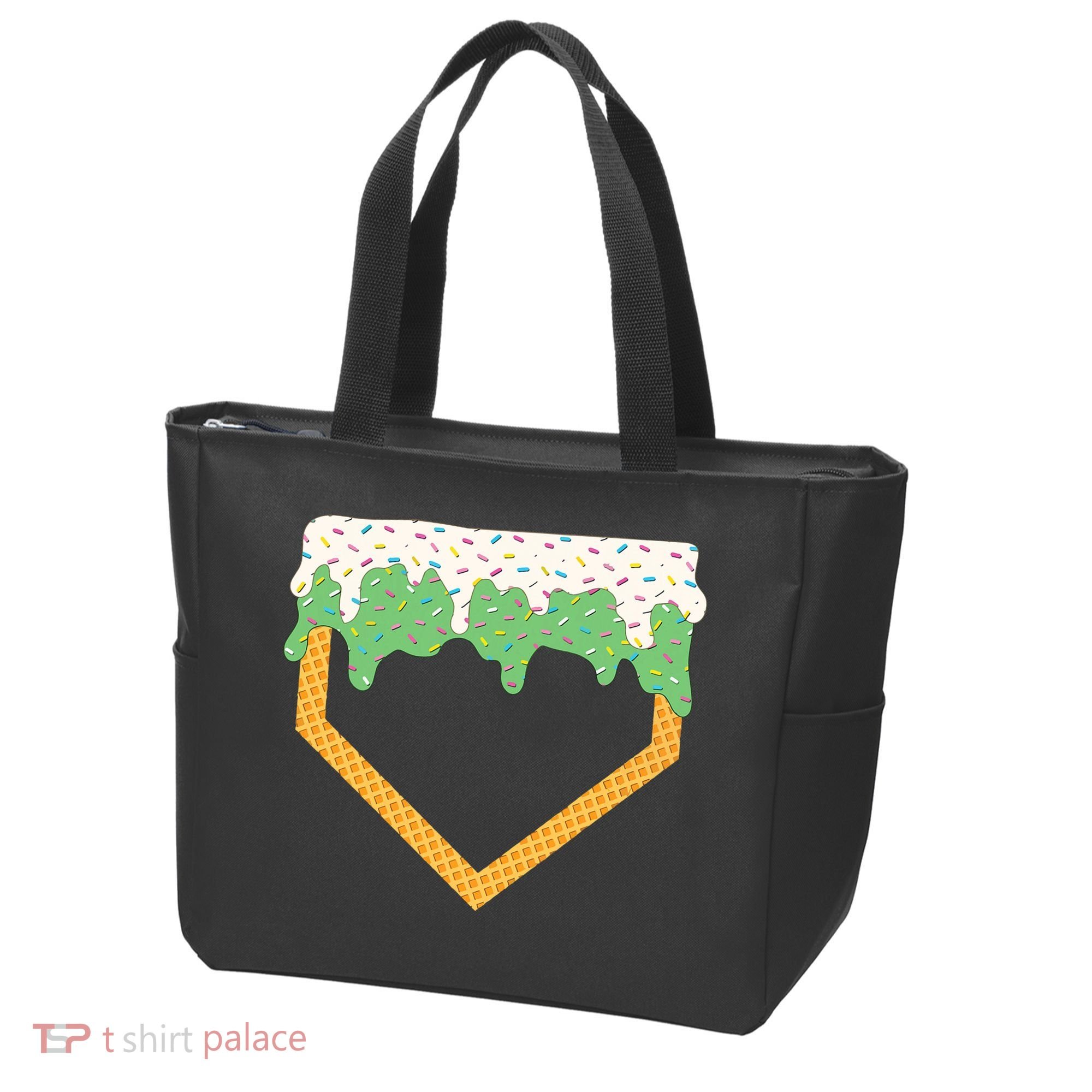 Baseball Ice Cream Dripping Baseball Home Plate Drip Tote Bag