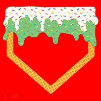 Baseball Ice Cream Dripping Baseball Home Plate Drip Santa Hat thumb 1