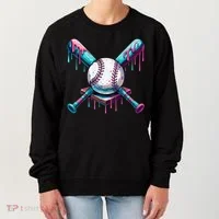 Baseball Ice Cream Drip Baseball Women's Sweatshirt thumb 0