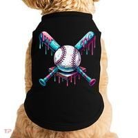 Baseball Ice Cream Drip Baseball Doggie Tank thumb 0