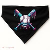 Baseball Ice Cream Drip Baseball USA-Made Doggie Bandana thumb 0