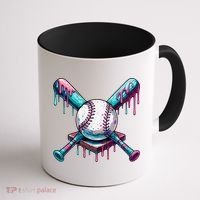Baseball Ice Cream Drip Baseball Coffee Mug thumb 1