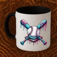Baseball Ice Cream Drip Baseball Coffee Mug thumb 2