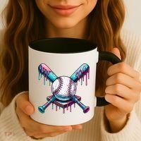 Baseball Ice Cream Drip Baseball Coffee Mug thumb 3