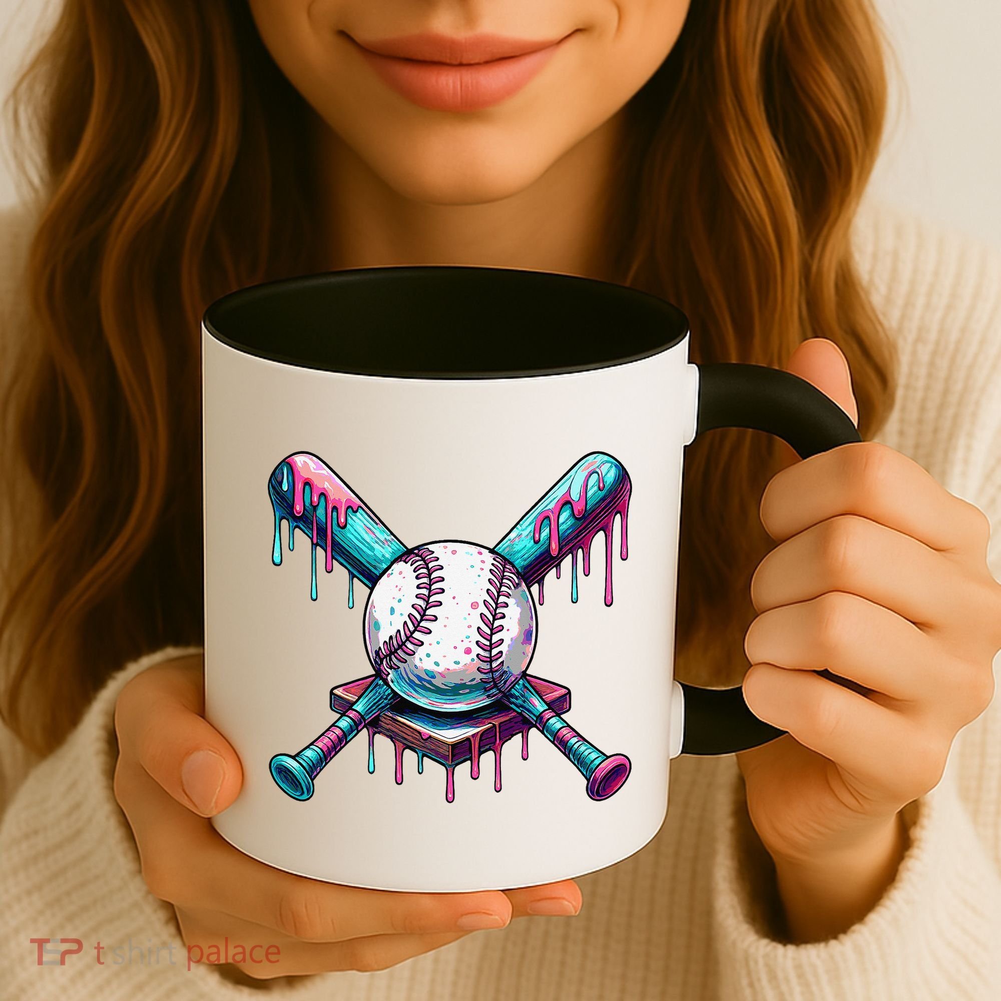 Baseball Ice Cream Drip Baseball Coffee Mug