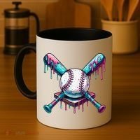 Baseball Ice Cream Drip Baseball Coffee Mug thumb 4