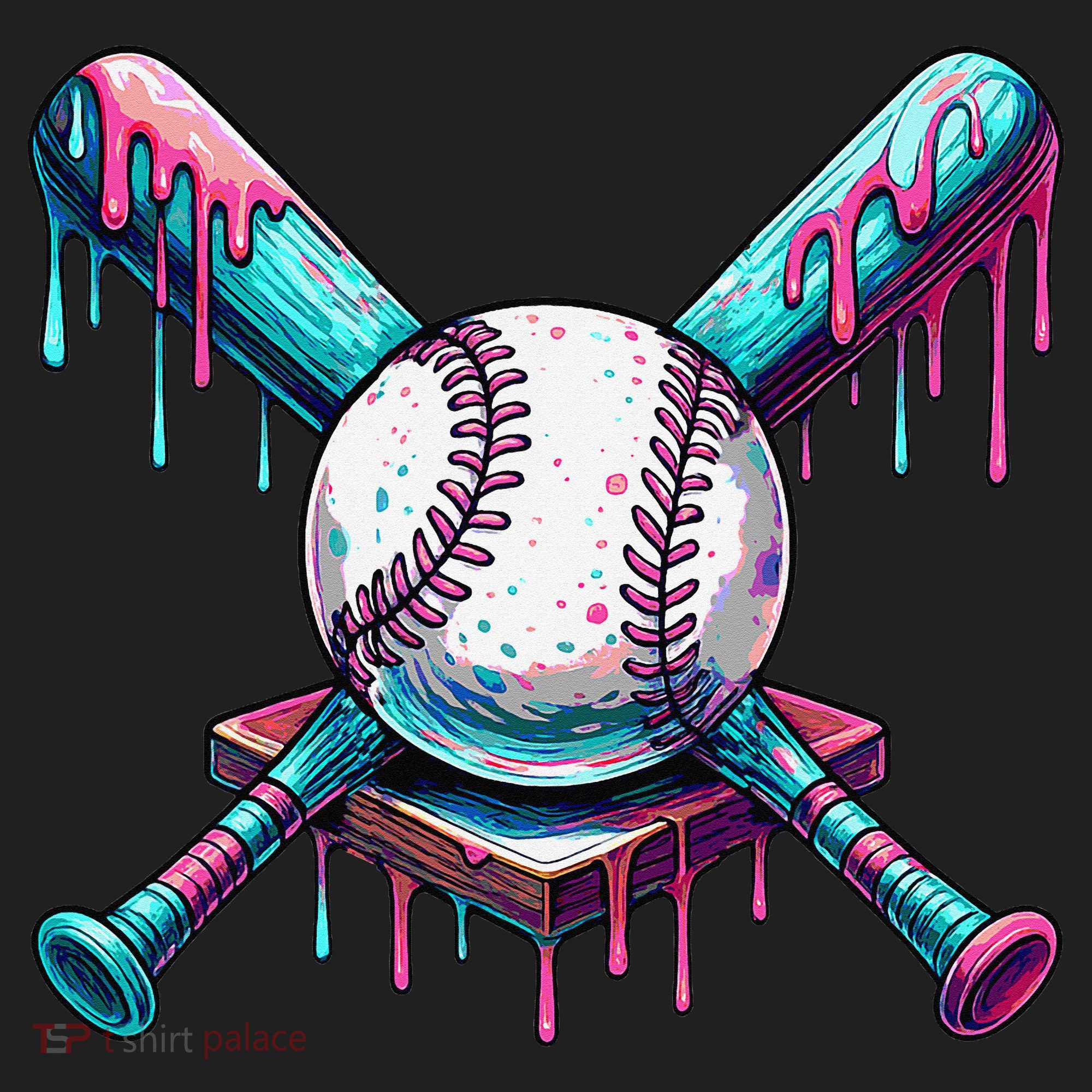 Baseball Ice Cream Drip Baseball Beanie