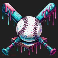 Baseball Ice Cream Drip Baseball Tumbler thumb 3