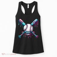 Baseball Ice Cream Drip Baseball Women's Tank Top thumb 0
