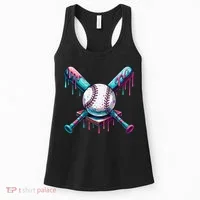 Baseball Ice Cream Drip Baseball Women's Tank Top thumb 0