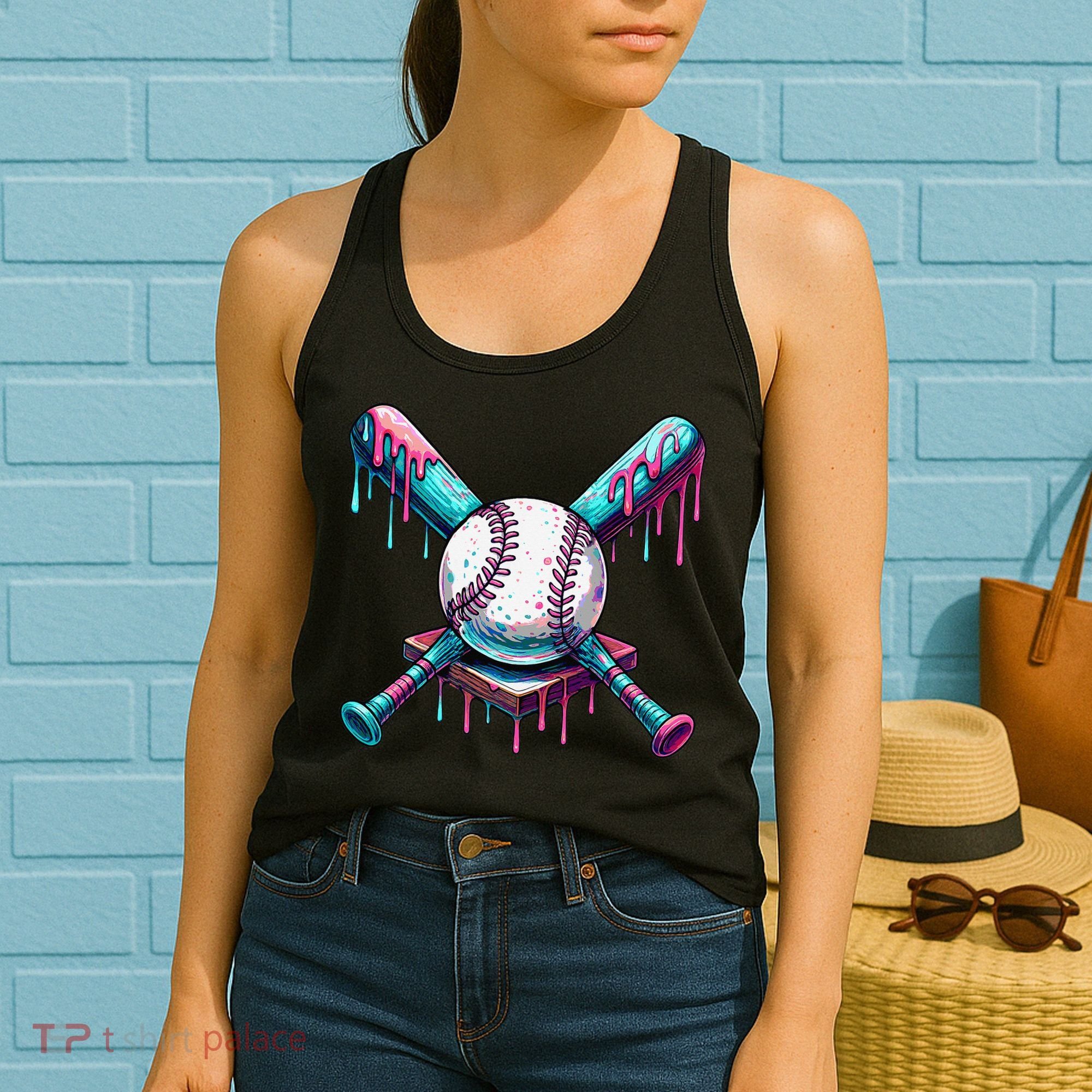 Baseball Ice Cream Drip Baseball Women's Tank Top