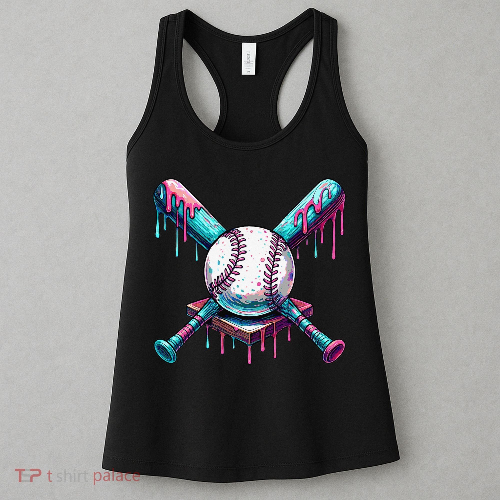 Baseball Ice Cream Drip Baseball Women's Tank Top