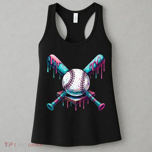 Baseball Ice Cream Drip Baseball Women's Tank Top
