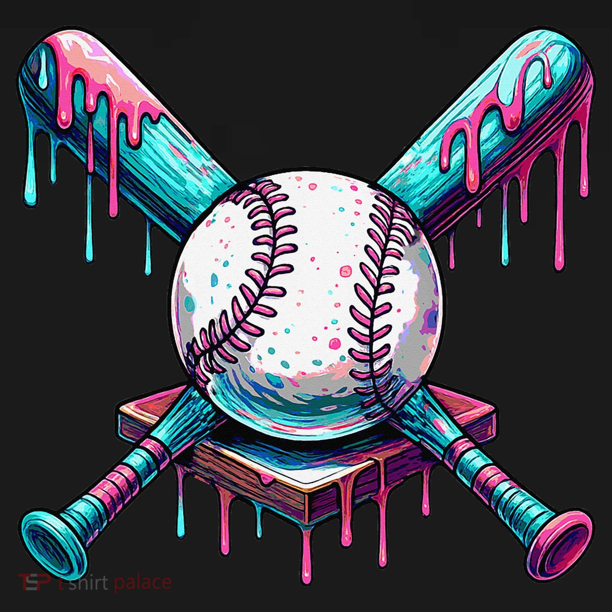 Baseball Ice Cream Drip Baseball Baby Bodysuit