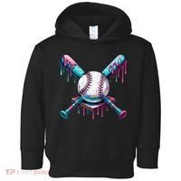 Baseball Ice Cream Drip Baseball Toddler Hoodie thumb 0