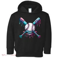 Baseball Ice Cream Drip Baseball Toddler Hoodie thumb 0