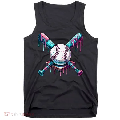 Baseball Ice Cream Drip Baseball Tank Top