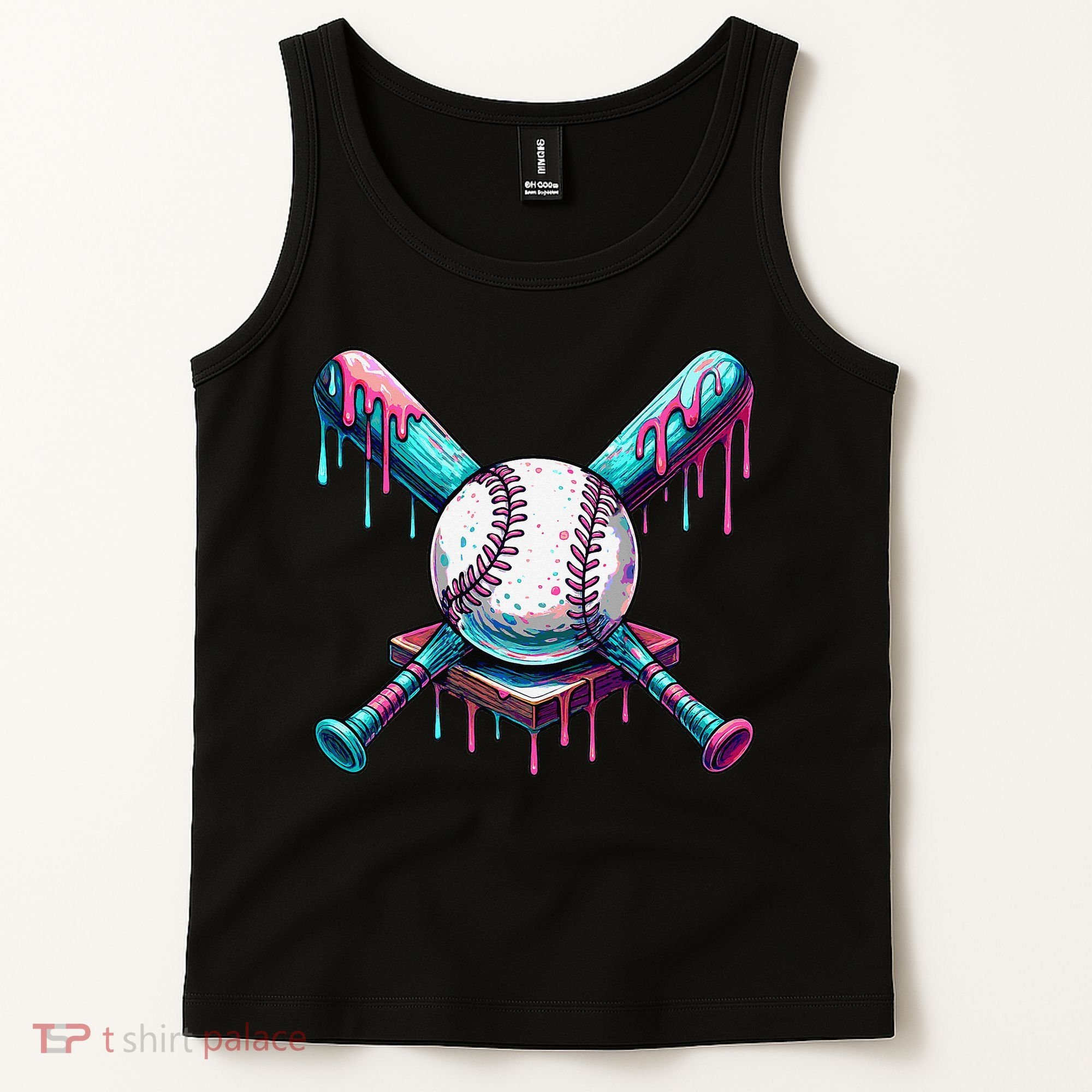 Baseball Ice Cream Drip Baseball Tank Top